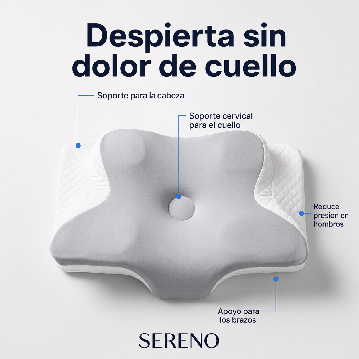 Almohada Memory Foam Doble altura Ortopedica