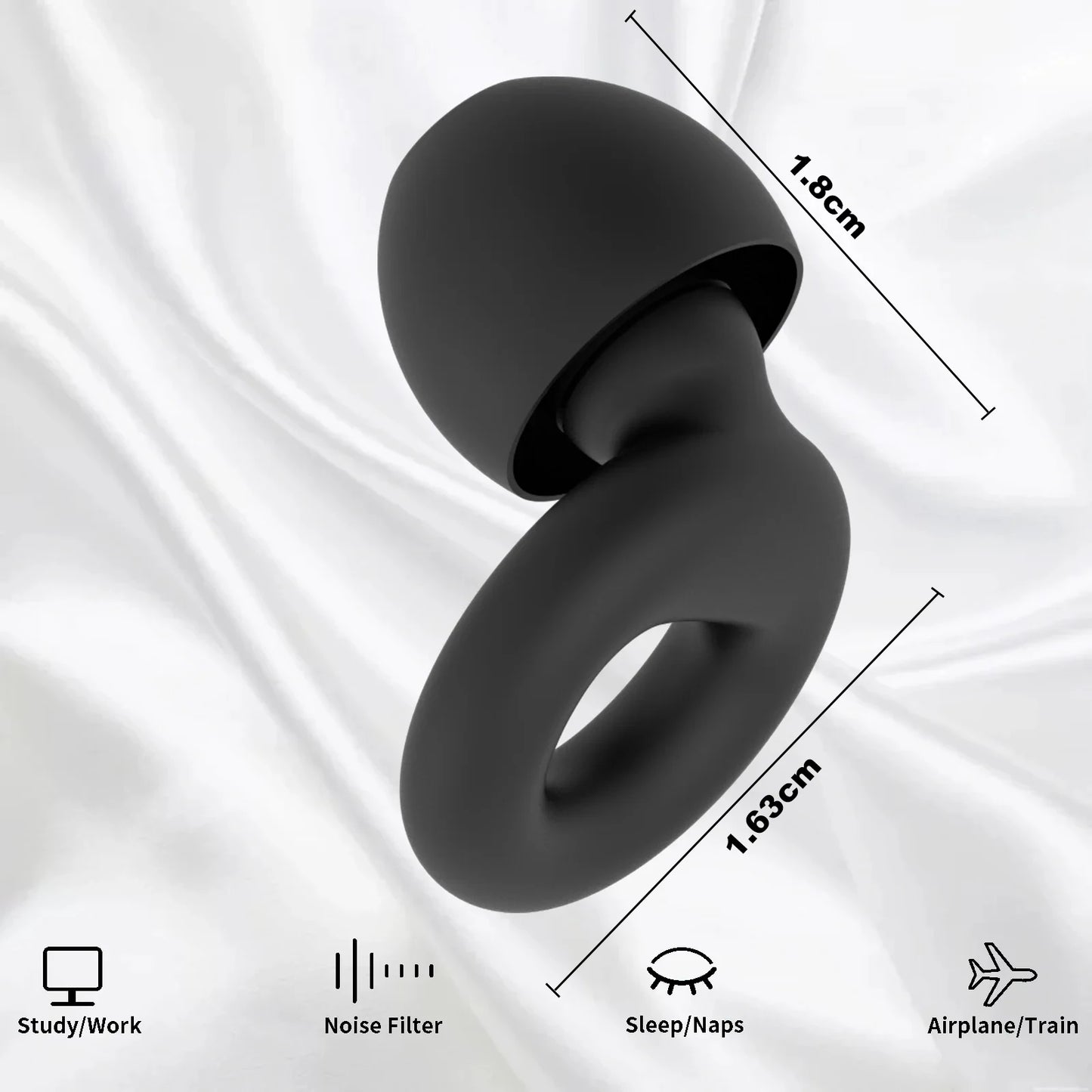 Silicone Ear Plugs Sleeping Swimming Noise Cancelling Hearing Protection Reusable Earplugs for Sleep Focus Concerts Work Study
