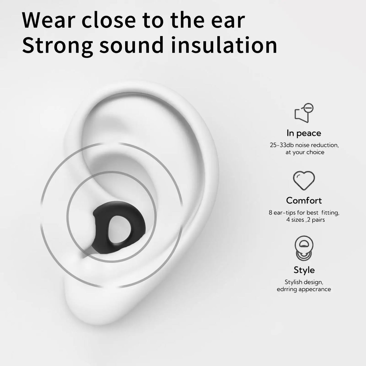 Silicone Ear Plugs Sleeping Swimming Noise Cancelling Hearing Protection Reusable Earplugs for Sleep Focus Concerts Work Study