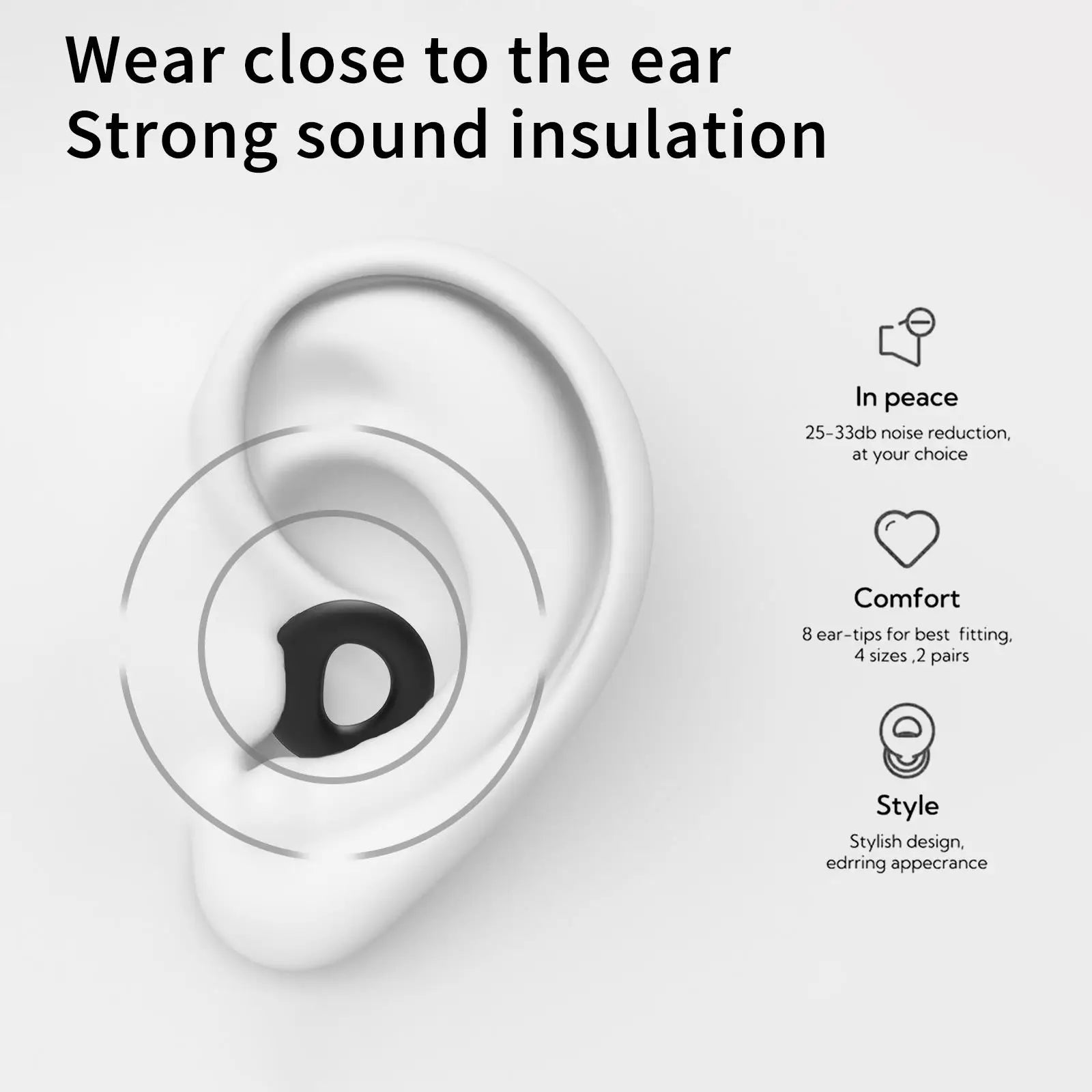 Silicone Ear Plugs Sleeping Swimming Noise Cancelling Hearing Protection Reusable Earplugs for Sleep Focus Concerts Work Study