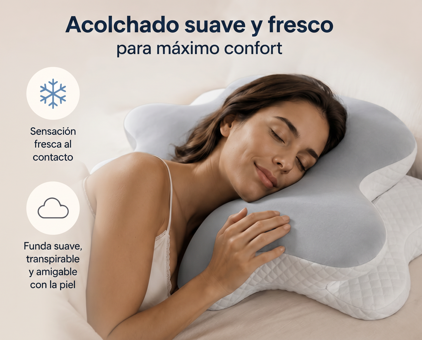 Almohada Memory Foam Doble altura Ortopedica
